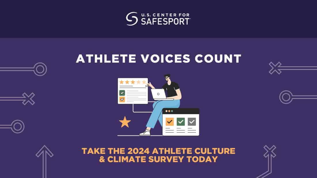 US Center for Safesport – survey article image – 1-19-24 US Center for SafeSport athlete culture and climate survey image
